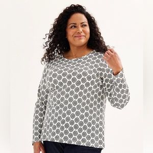 Plus Size Croft & Barrel Essential Crew Neck Long Sleeve Tee Size 2X New